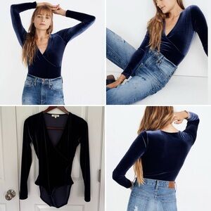 Madewell Velvet Wrap Bodysuit